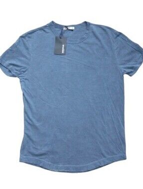 NWT Buck Mason Pima Curved Hem Tee XS Blue California Made Shirt